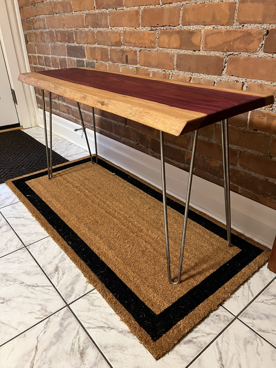 Bench - purple heart and hairpin legs - &copy;Lydia Charak-min.jpeg