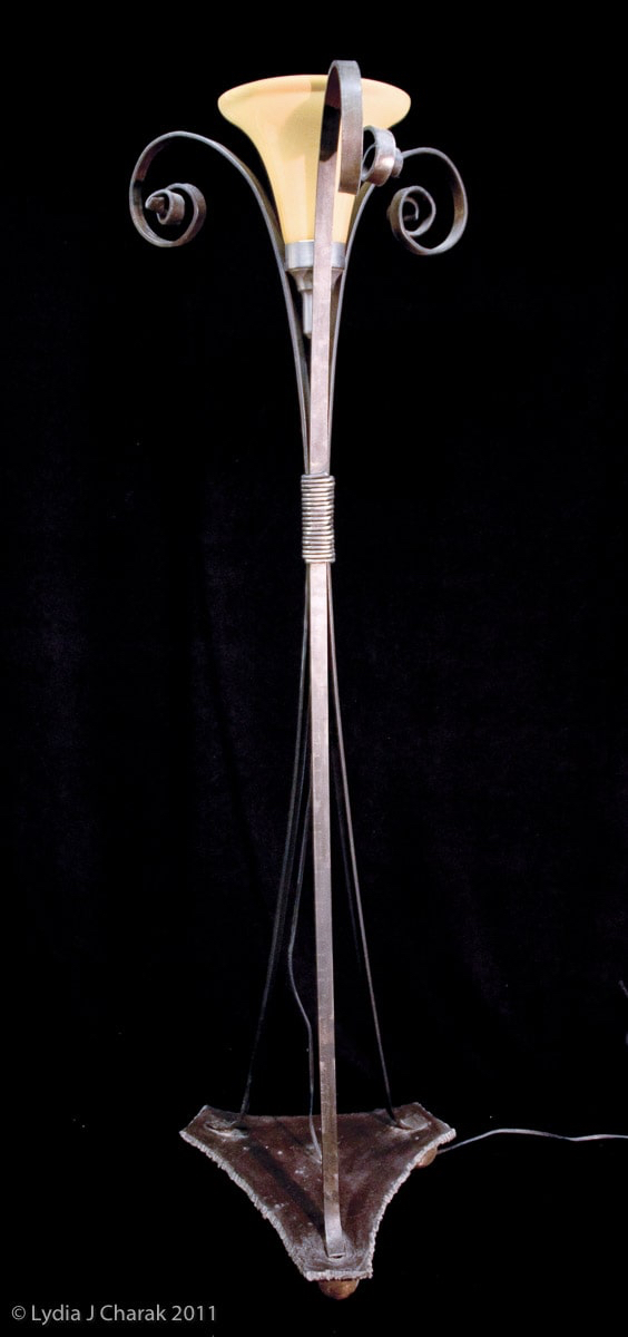 Floor Lamp - hand forged steel and glass - &copy;Lydia Charak-min.jpg