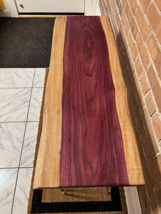 Bench top - purple heart and hairpin legs - &copy;Lydia Charak-min.jpeg
