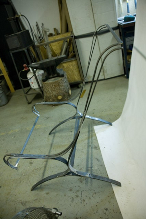 Steel Hand-Forged Chair in studio - sculpture - &copy;Lydia Charak-min.jpg